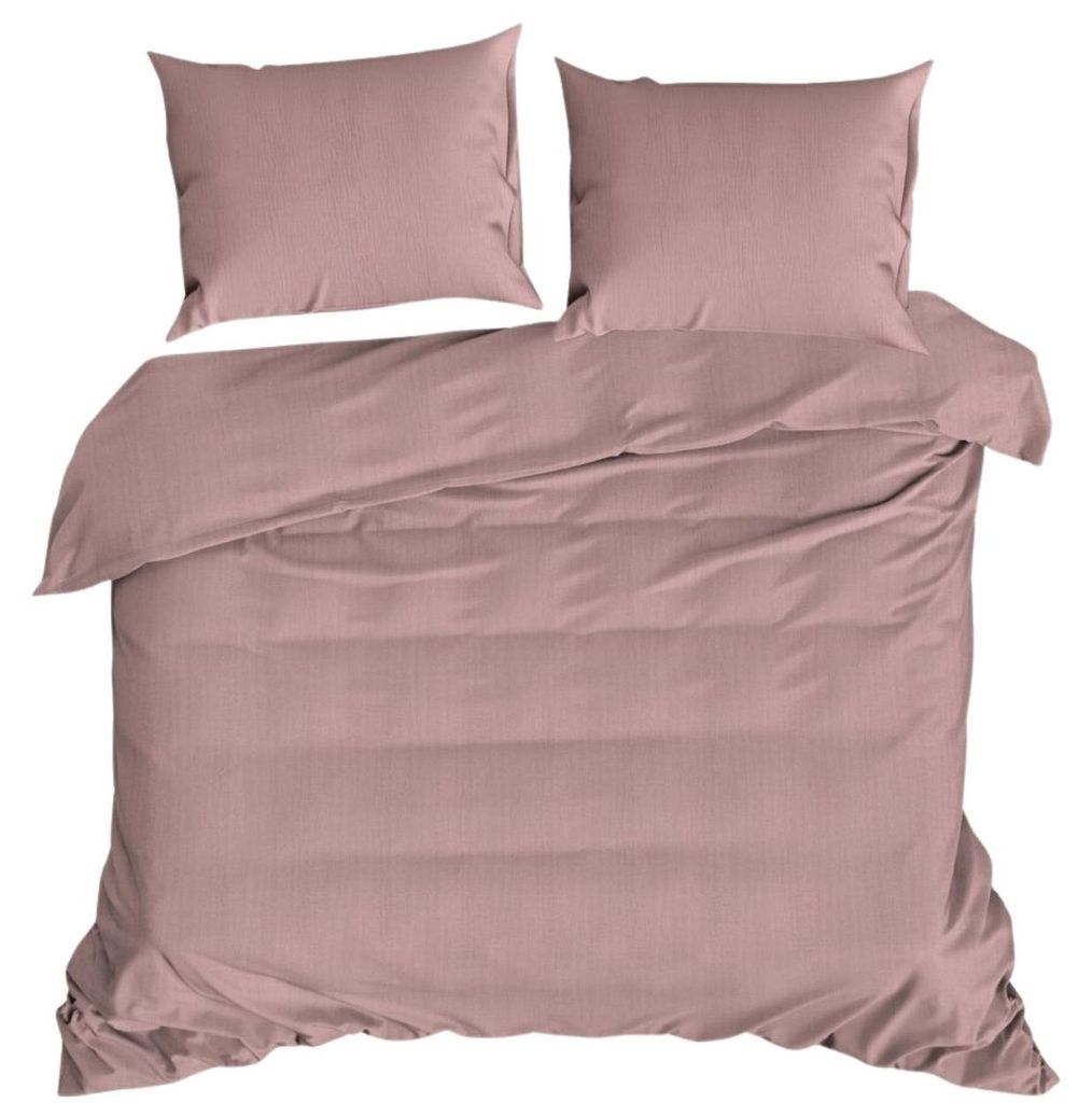 EUROFIRANY | Bettbezug Set - Kissenbezug - rosa - 160 x 200 cm - Bettwäsche - 100% Baumwolle