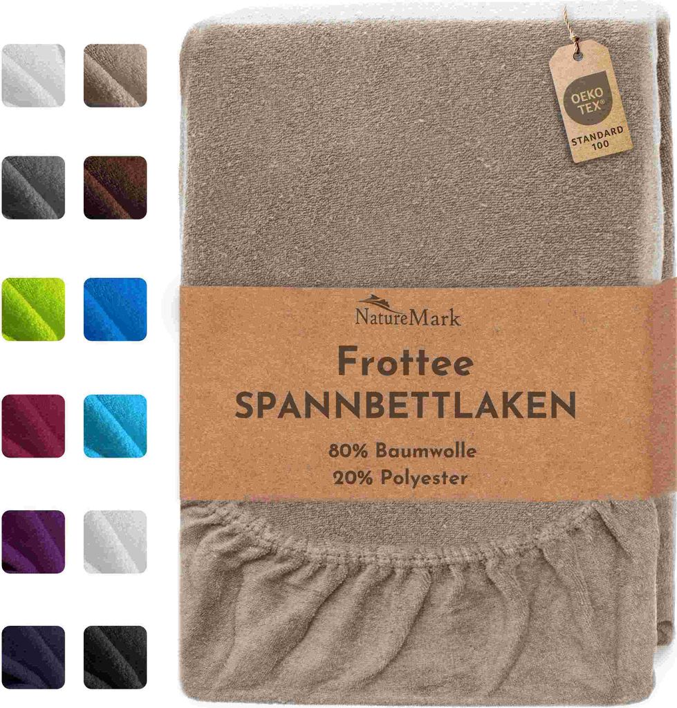 Frottee Spannbettlaken Spannbetttuch, 70x140 cm, Sand Produktbild 