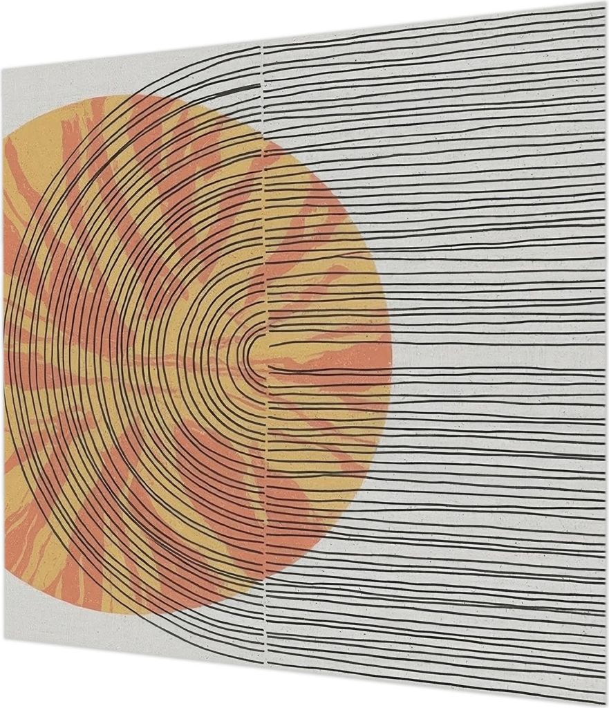 Wandtapete - Dekorative Tapete für Wohnzimmer - Tapetenfolie für Wanddekoration - 250x250 cm - Kreis mit Linien