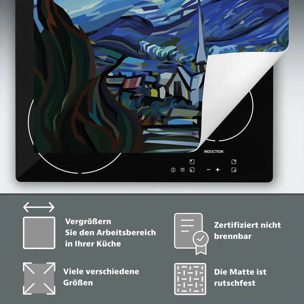 DarHaus Piastra Copertura Stufe 90x52 cm - Tappetino Induzione Blu - 6