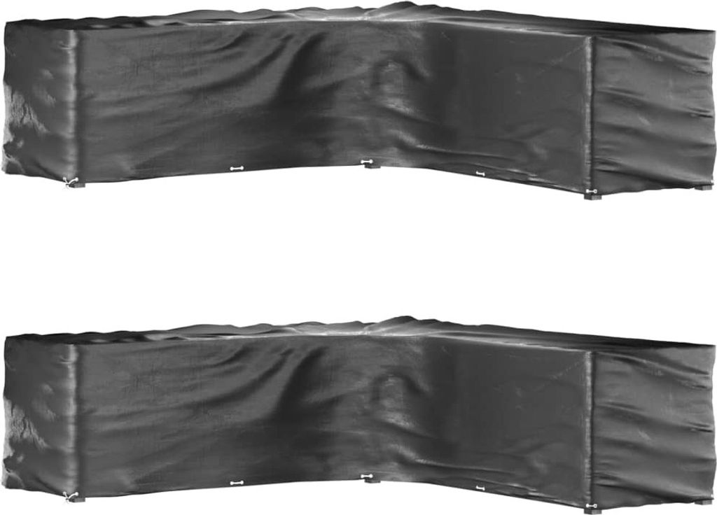 Gartenmöbel-Abdeckungen in L-Form 2 Stk. 20 Ösen 300x300x90 cm