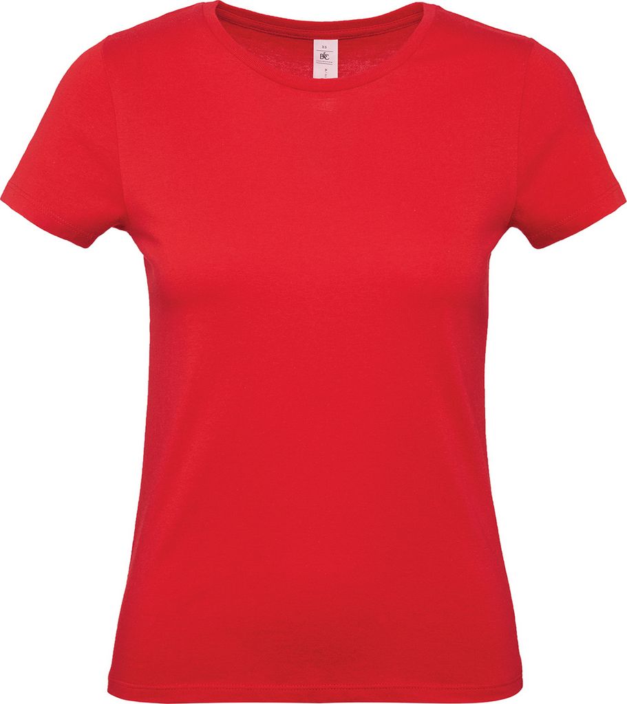 B&C Damen T-Shirt #E150 RW6634 (L) (Rot)