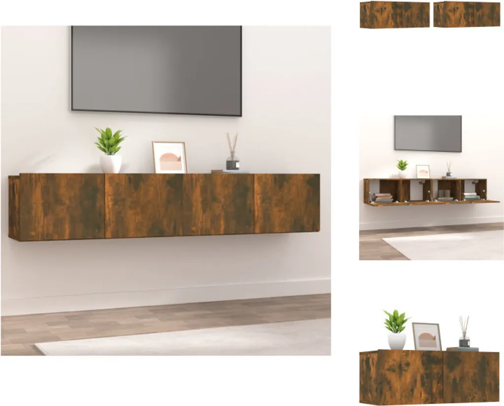 Set Mobili TV 2 pz vidaXL Rovere Fumé 80x30x30 cm | Salvaspazio