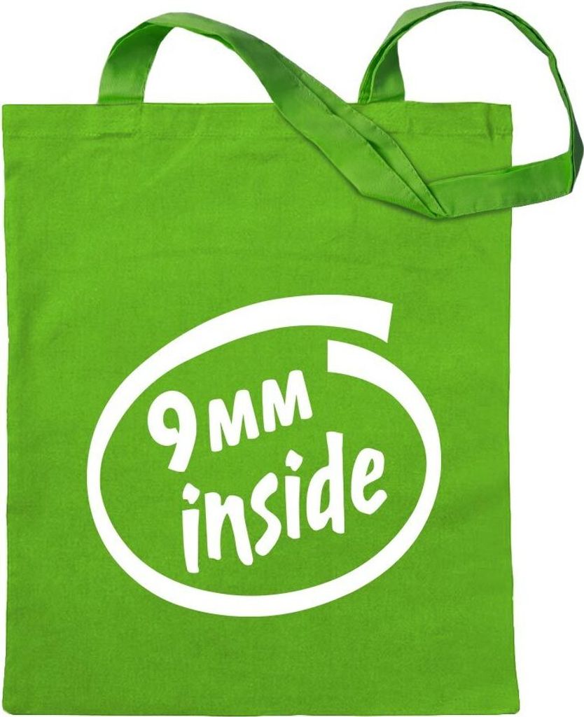 Kiwistar - Baumwolltasche - hellgrün - 9 mm inside - Tragetasche Stoffbeutel Umhängetasche langer Henkel