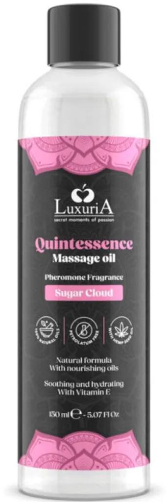 Huile de massage gourmande Barbe à papa 100ml - Effet chauffant doux