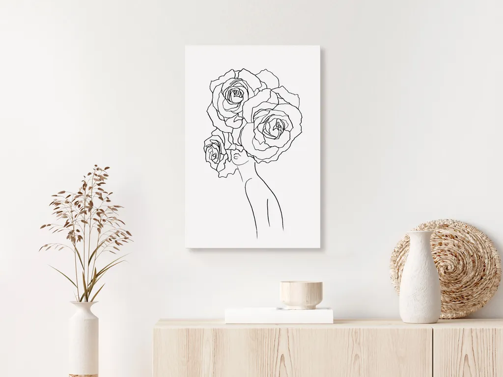 Runa Art Tabella decorazione floreale muro Spa - 60 x 40 cm XXL Stampa su Tela Salotto Appartamento - pronta per essere appesa - 506015a