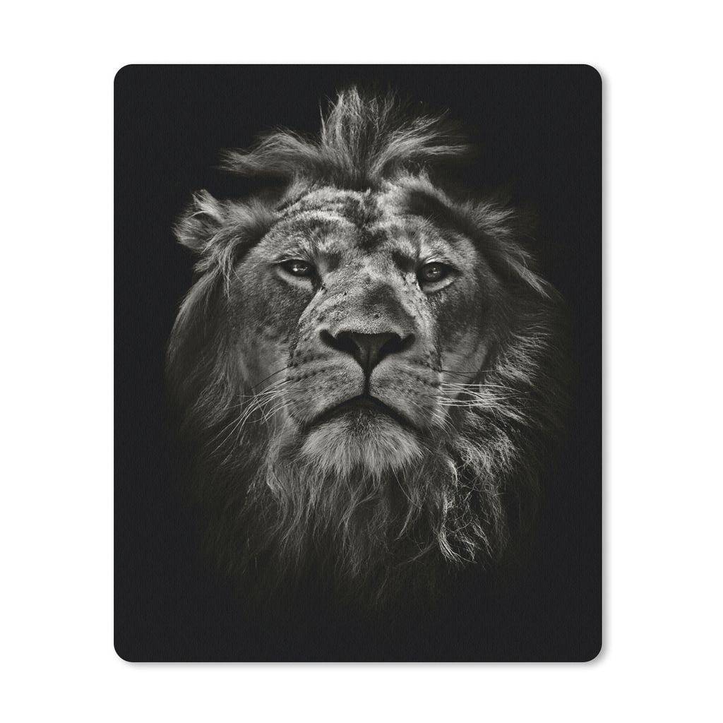 MuchoWow Mauspad Mousepad Tiere - Schwarz - Weiß - Porträt 19x23 cm - Mousepads - Maus Mat - Pad - Mausunterlage - Mauspads - Spielen