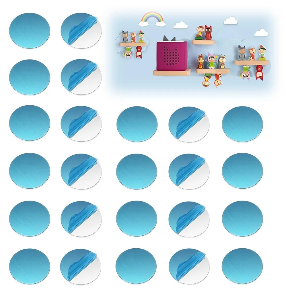 Solution rangement figurines Tonies : 100 plaques métalliques adhésives