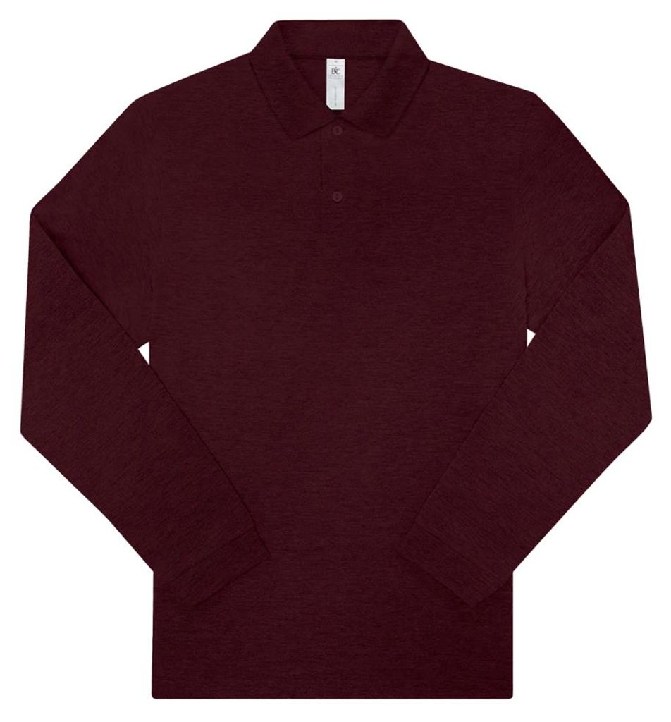 B&C - "My Polo 210" Hemd für Herren Langärmlig LT5963 (XL) (Heide Burgund)
