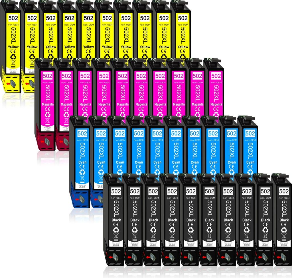 40er Pack Druckerpatronen 502 502XL kompatibel mit Epson XP-5150