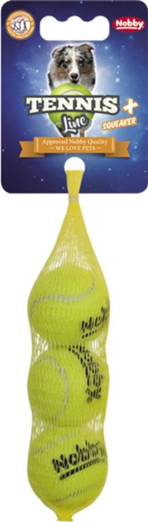 Nobby Tennisball mit Squeaker XS 4,0 cm, 3er Netz Produktbild 