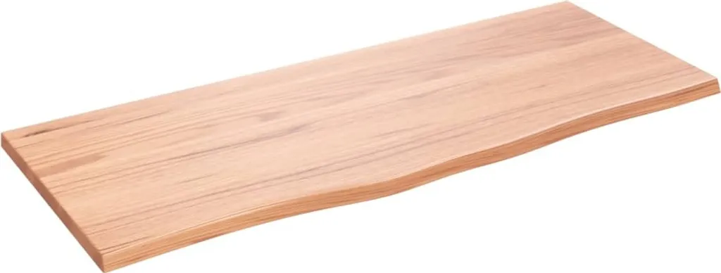 The Living Store Mensola a muro marrone chiaro 100x40x2 cm in legno massiccio trattato con rovere