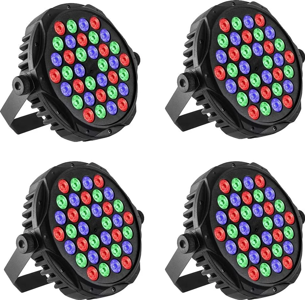 4 Projecteurs de Scène DMX RGBW 4PCS - Effets Dynamiques à LEDs Haute Puissance