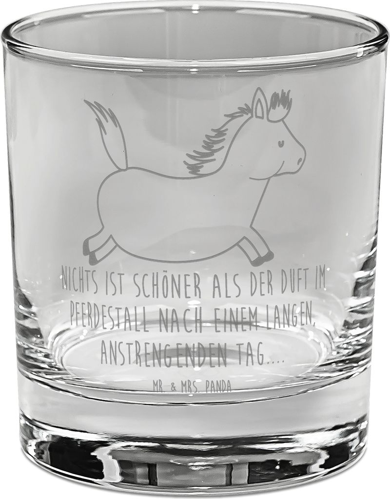 Mr. & Mrs. Panda Glas Pferd Springen - Transparent - Geschenk, Pferde, Stall, Gin, Landwirtin, Longdrinkglas, Ausreiten, für, Pony, Tumbler, Reite...
