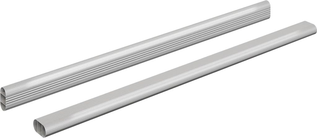 vidaXL Kleiderstange 2 pcs Silber 472 x 15 x 29 mm Aluminiumlegierung