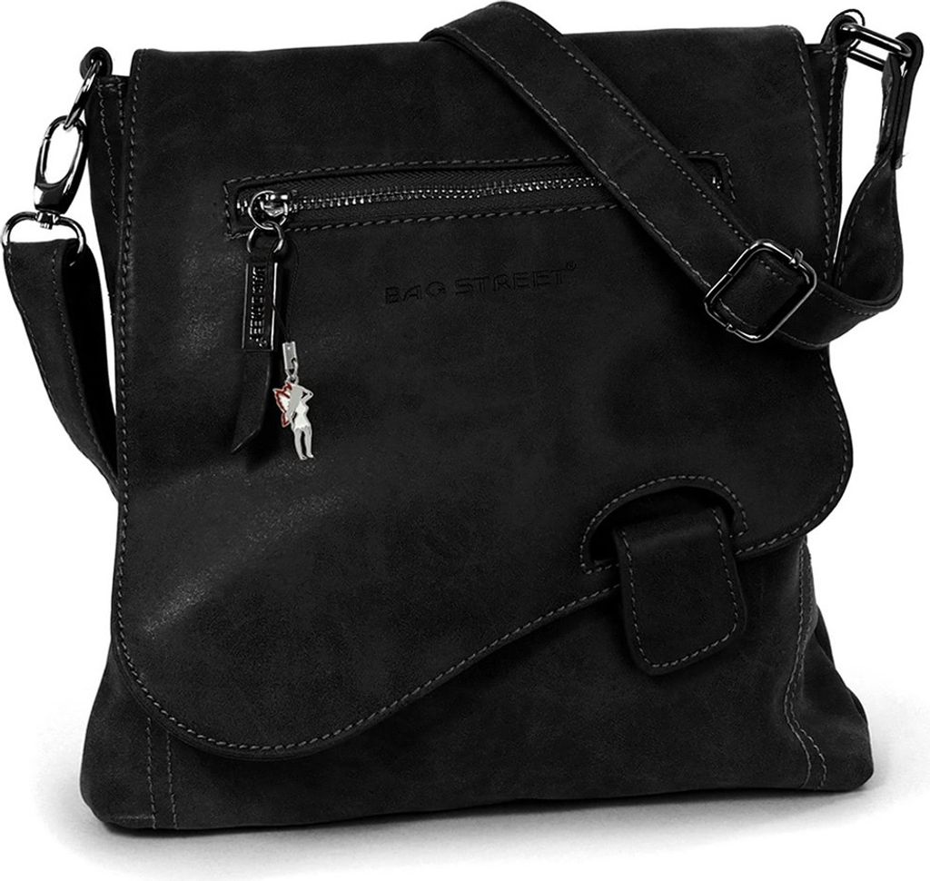 Bag Street Kunstleder Tasche Damen schwarz 26x10x26