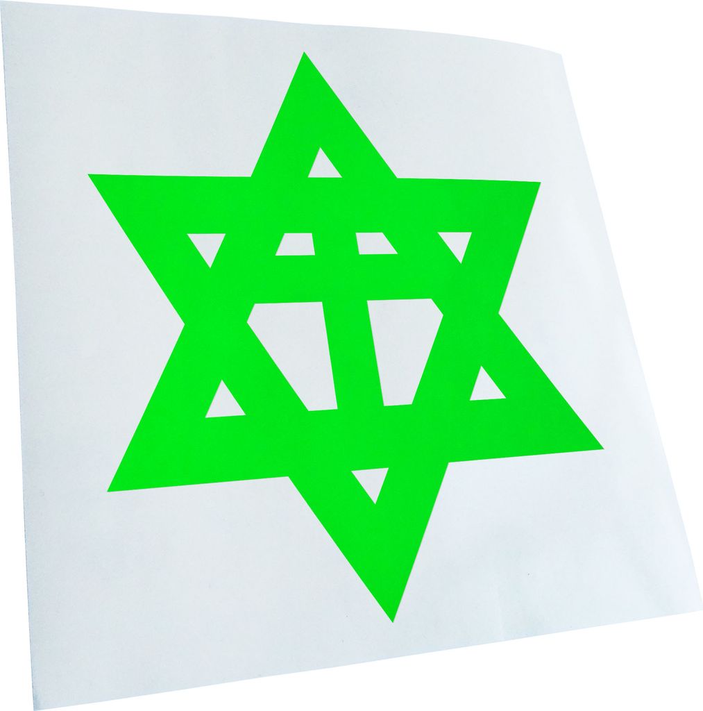 Kiwistar - Autoaufkleber - Messianische Juden D2 - Neongrün - 24x20cm - Aufkleber für Auto, Laptop, Fahrrad, LKW, Motorrad mehrfarbig JDM Decal R...