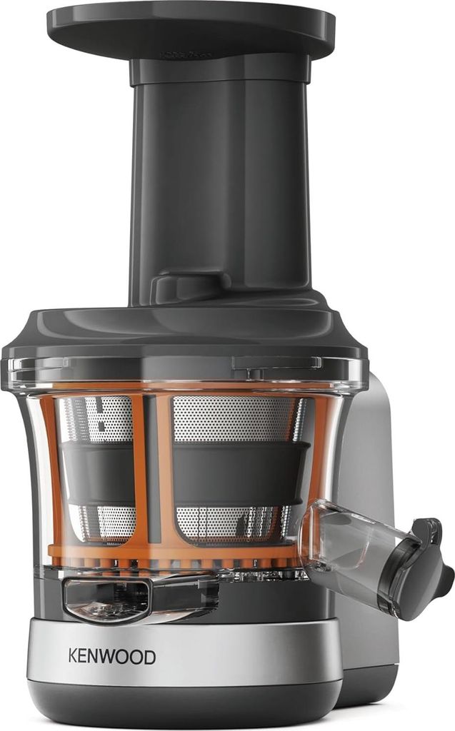 Kenwood Slow Juicer KAX720PL Zubehör für Küchenmaschinen, elektrischer Entsafter mit 400ml Saftbehälter und Anti Tropf Funktion, Silber Grau
