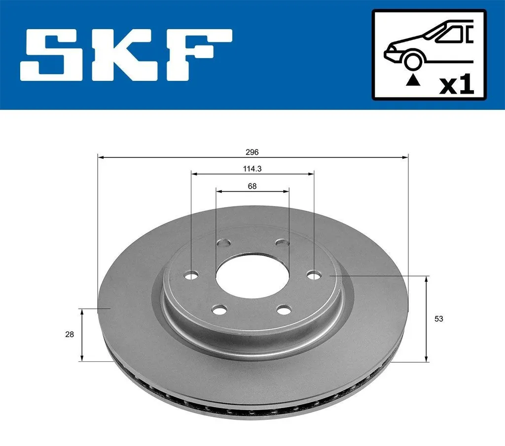 Disque de frein SKF 296 mm haute résistance RENAULT Alaskan VKBD 81313