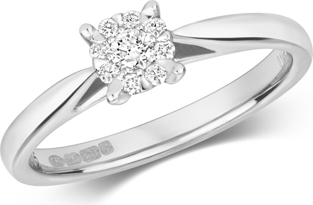 Funkelndes Feuer 9 Karat (375) Weißgold Damen - Diamant Produktbild 