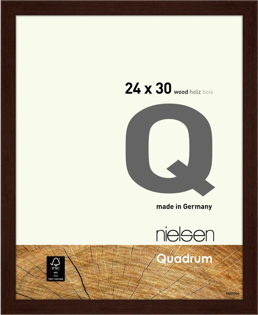 Cornice Legno Nielsen Quadrum 24x30 cm Wengé | Design Lineare Wall Art