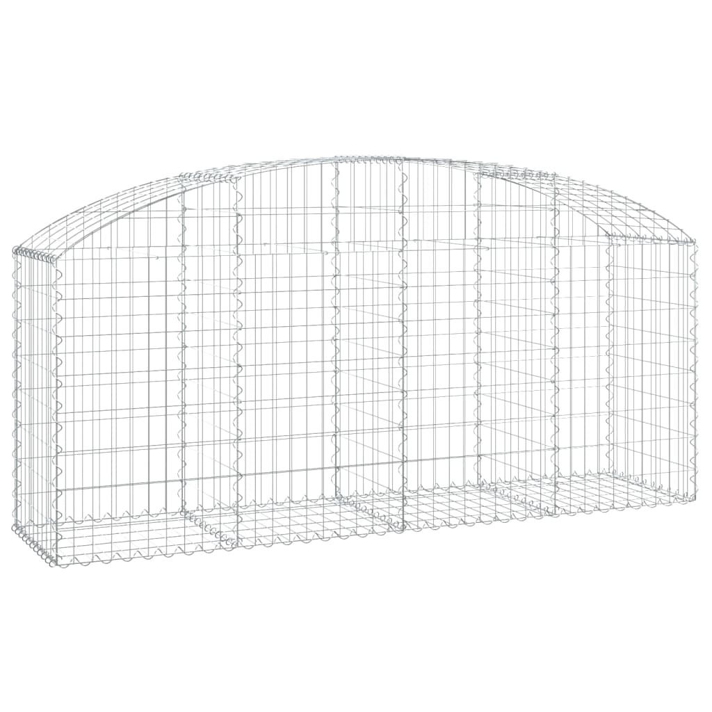 vidaXL Gabion z wysokim łukiem 200x50x80/100 cm Ocynkowane Zdjęcie produktu 