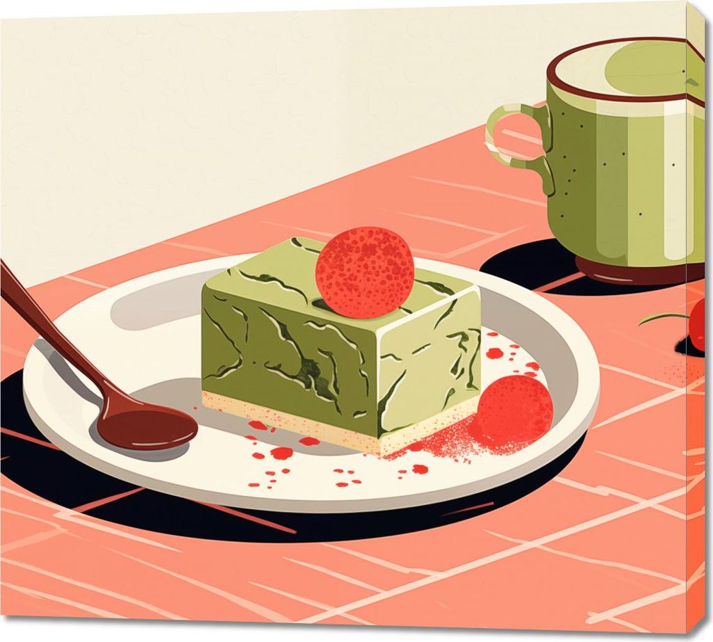 Bild 100x90cm Matcha-Dessert