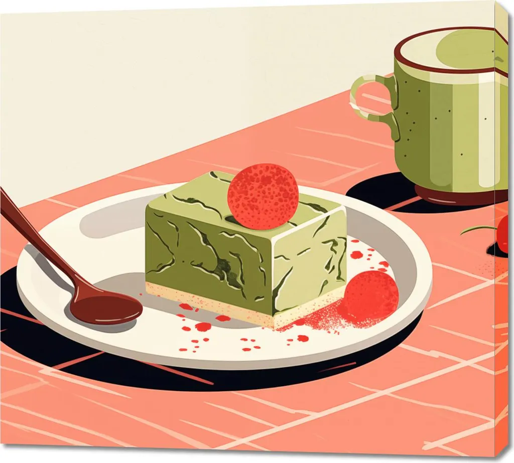 Quadro Dessert Matcha 100x90cm - Idea Regalo Casa Nuova Moderna