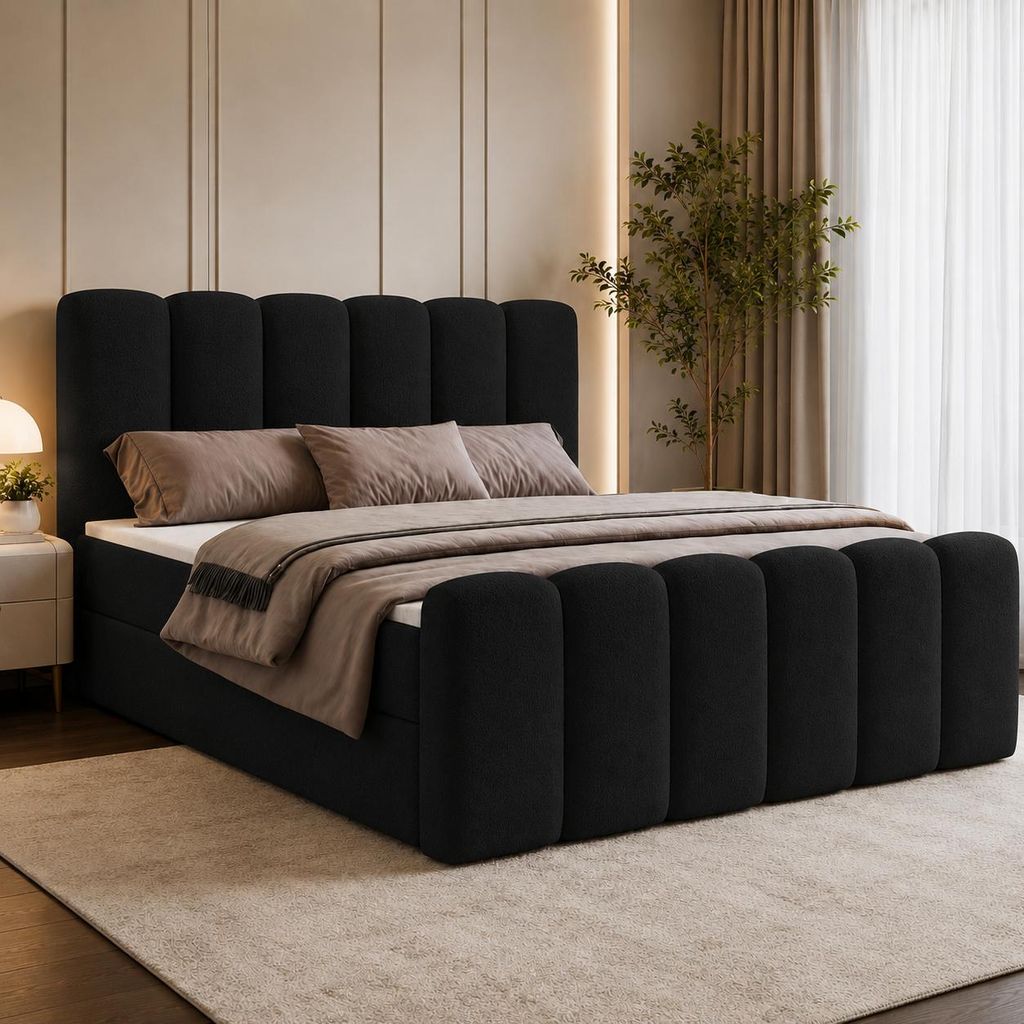 Boxspringbett NOLA 140x200 cm Komplett-Set mit Bettkasten, Produktbild 