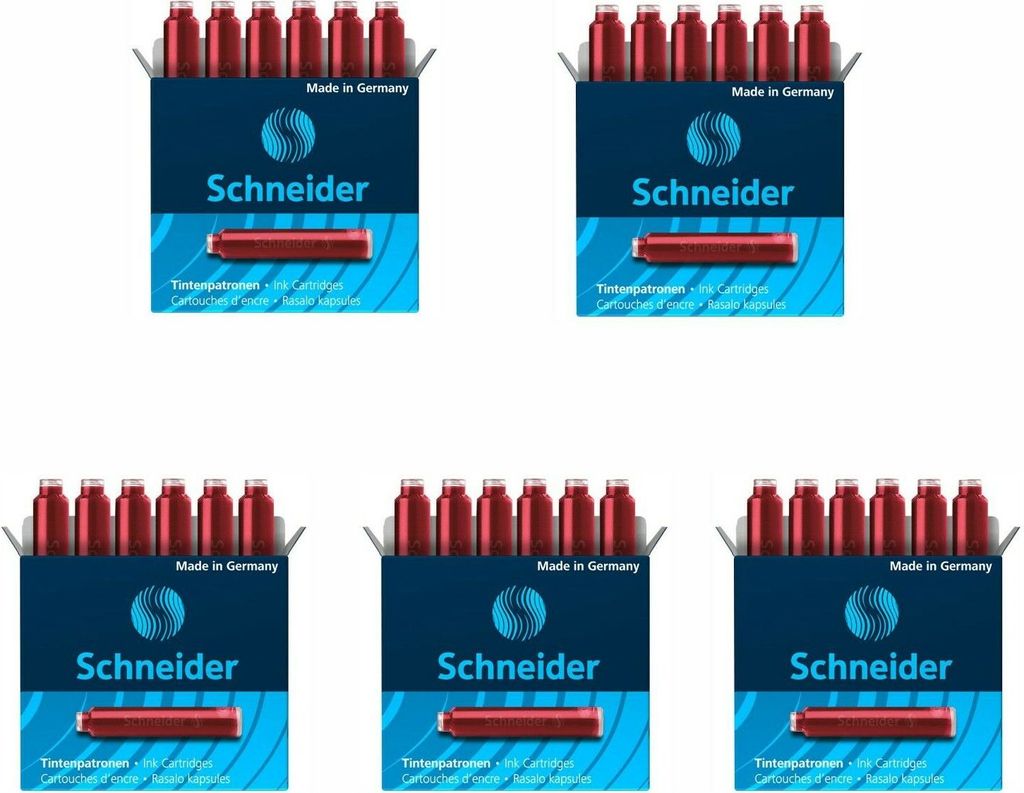 Schneider Standard-Tintenpatronen 5er-Set rot Produktbild 