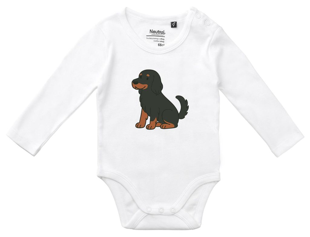 Huuraa Baby Body Gordon Setter Comic Gordi 74 White Baumwolle Fairtrade Langarmbody Geschenkidee