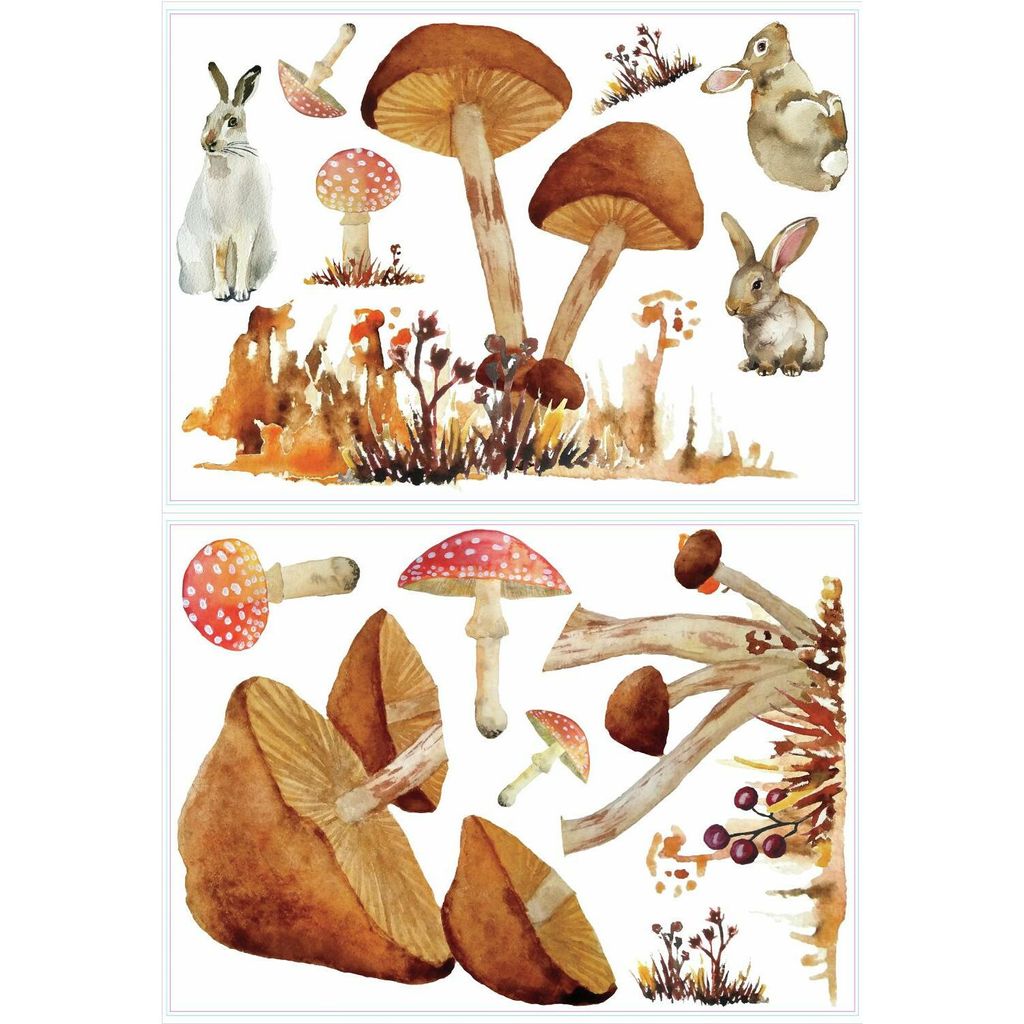 RoomMates Mushroom Wandaufkleber Junior 83,51 x 127 cm Braun