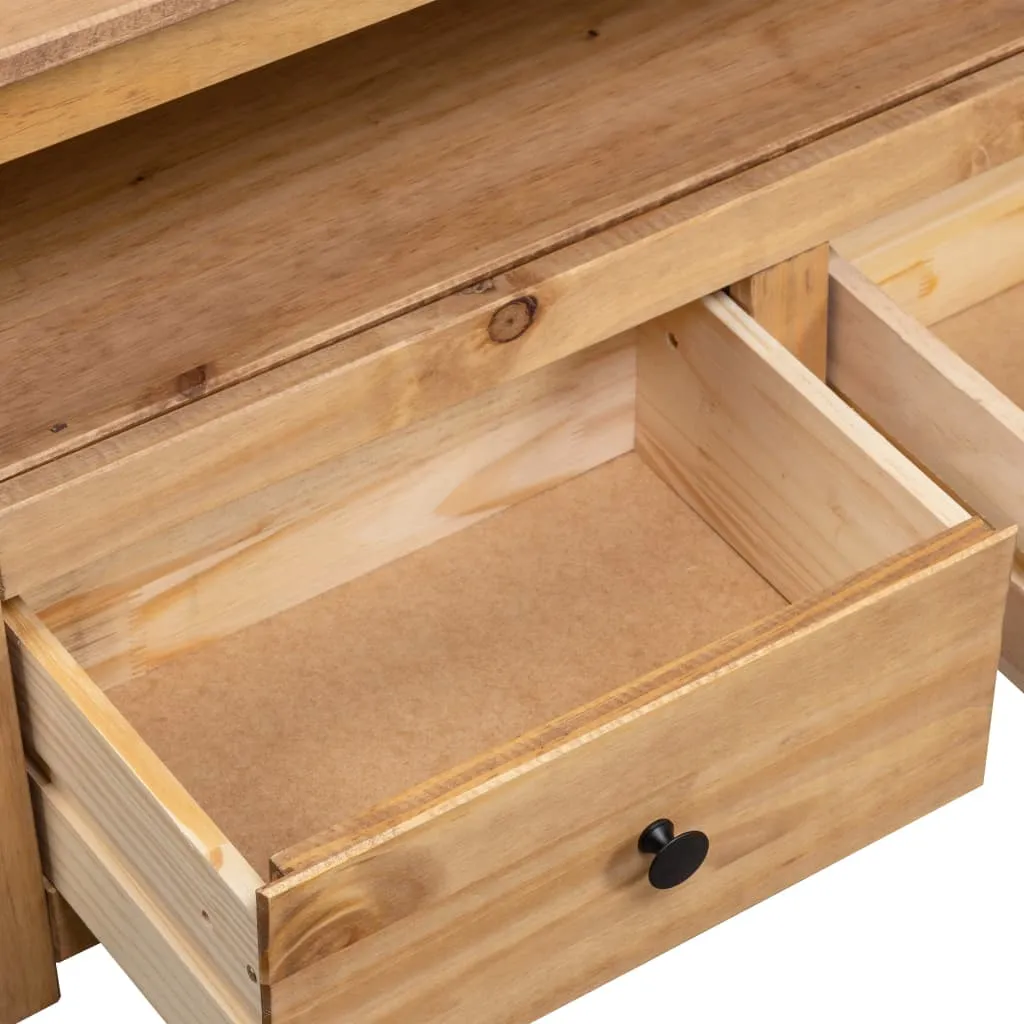 Support TV d'angle 93 cm en bois véritable Panama robuste et durable - 18