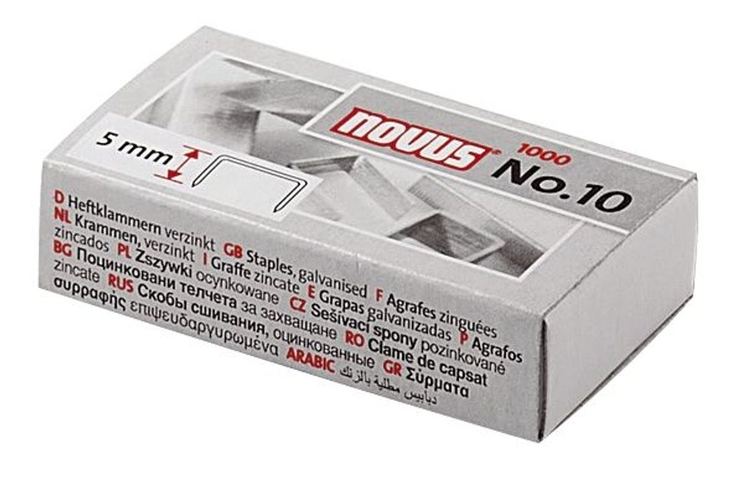 Novus Heftklammern No.10 SUPER 2.000 Stück, Schenkellänge 5 Produktbild 