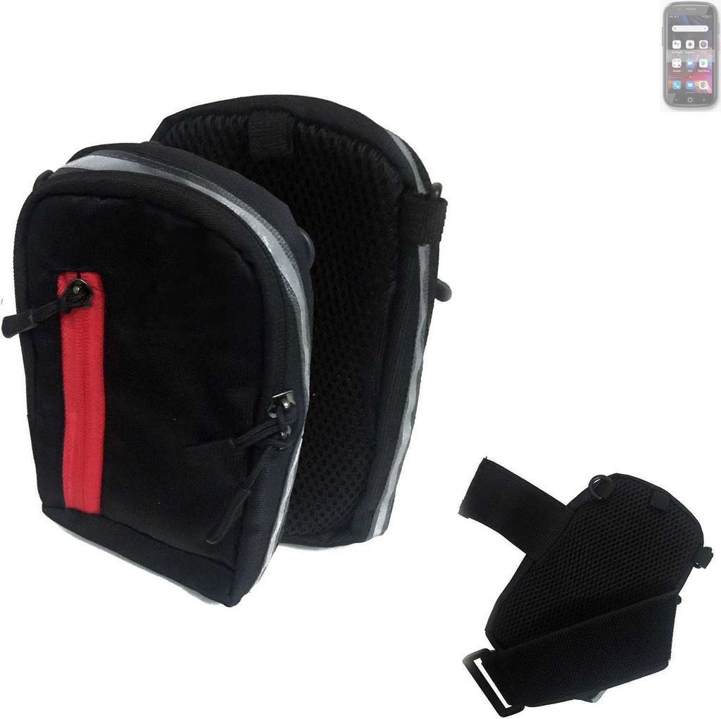 K-S-Trade Outdoor Gürteltasche Holster Umhängetasche kompatibel mit Unihertz Jelly 2E schwarz Handy Tasche Case travelbag Schutz Hülle Handy Hülle
