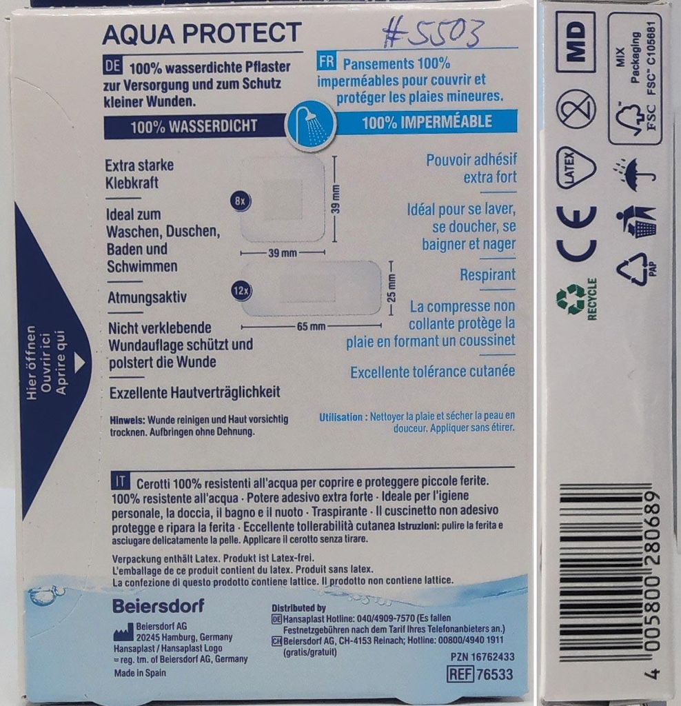 Hansaplast  20 Hansaplast Pflaster AQUA PROTECT Immagine del prodotto 