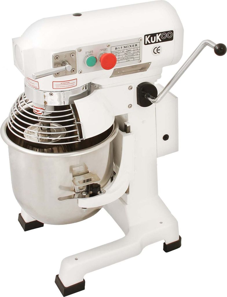 KuKoo Gastro 15L Planetenrührmaschine Spiral Rührmaschine Teigknetmaschine Knetmaschine Rührwerk Küchenmaschine Mixer mit Knetaufsätze Teigsch...