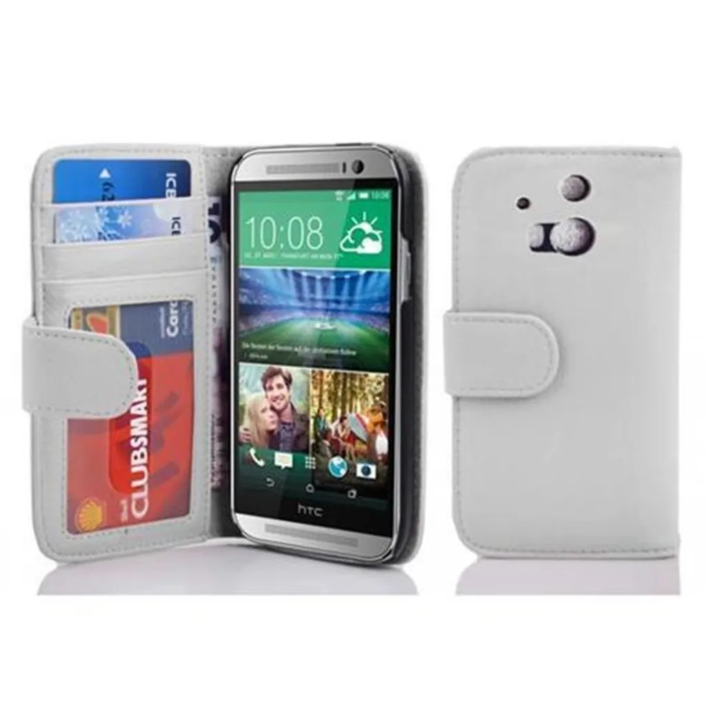 Protezione Totale HTC One M8 - Custodia a Libro Cadorabo Bianca Anti-Urti