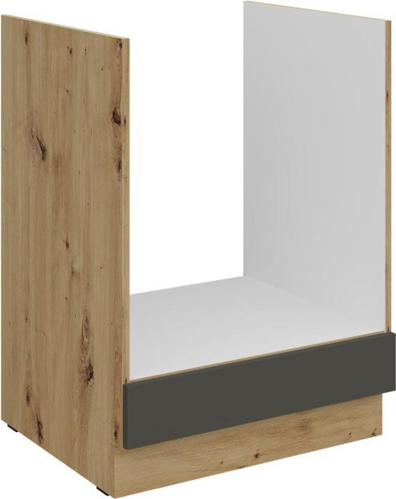 Ofenschrank LUNARA – Breite 60 cm, Graphit / Artisan-Eiche