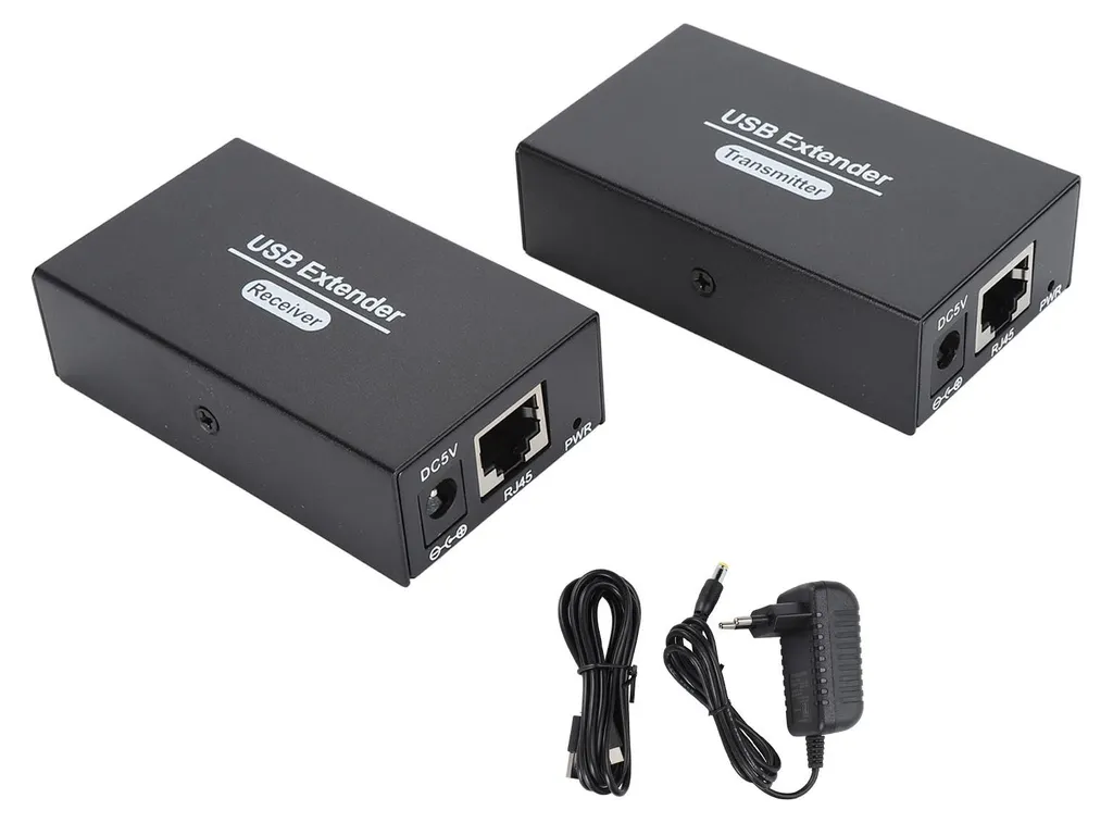 Prolongateur USB sur Câble RJ45 80m avec Hub 4 Ports pour OS X et Android