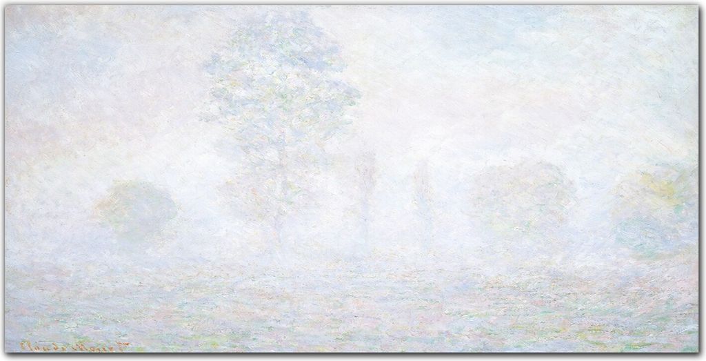 Coloray Bild aus Glas 140x70 glasblock mit bild gehärtetes Glas wohnzimmer Küche Dekoration wanddekoration - Bäume im Nebel