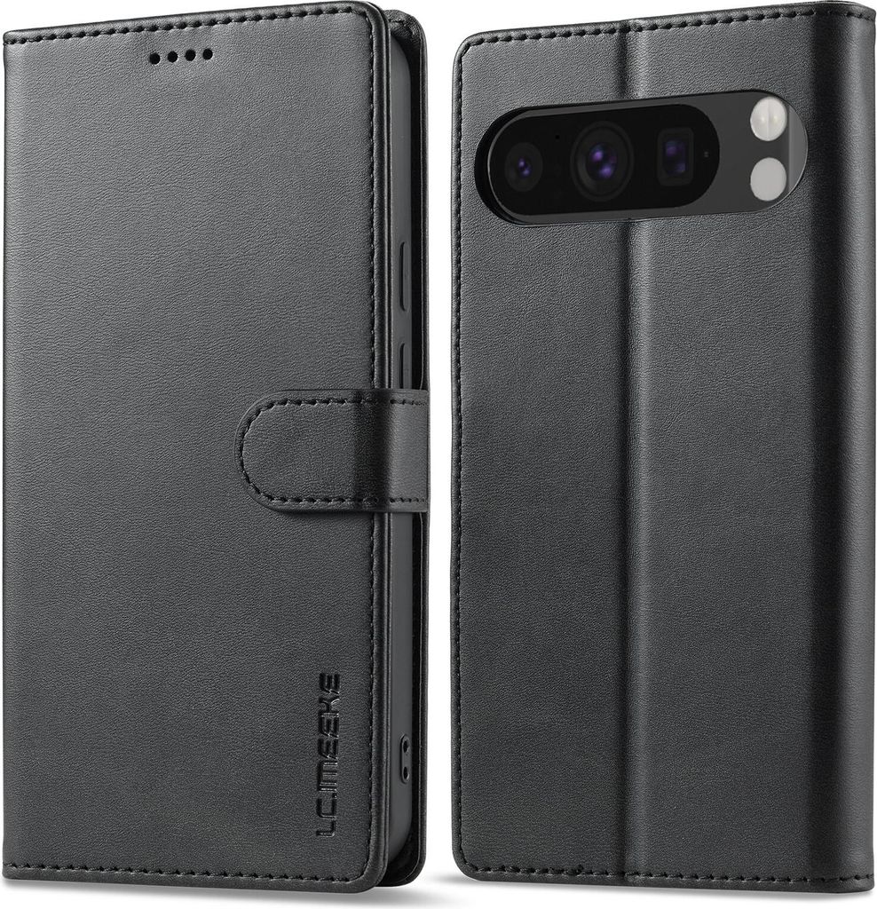 Hülle für Google Pixel 10/Pixel 10 Pro, Klapphüllen Brieftasche Leder Magnetverschluss Ständer Schutzhülle Schwarz