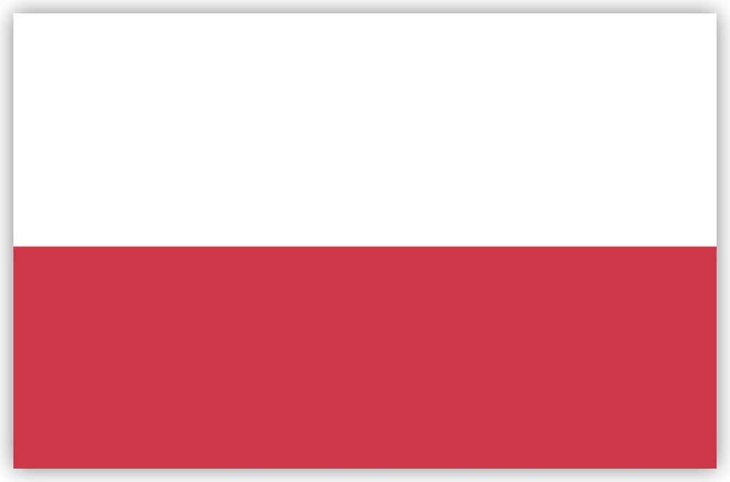 6 Stück Folienaufkleber Polen Poland Flagge Sticker PVC Aufkleber Flagge Format ca. 85 x 55 mm Flaggenaufkleber für Innen und Außen verwendebar