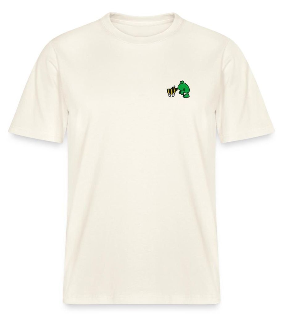 Spreadshirt Janosch Frosch & Tigerente Kuss Stick Relaxed Fit Uni T-Shirt, XXL, Naturweiß
