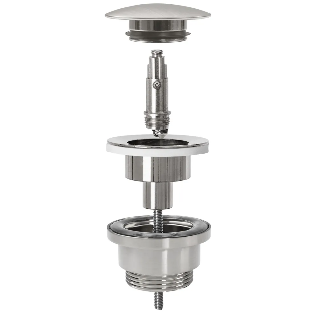 Sifone Lavabo Rea Brush Nickle Inox Klik-Klak Professionale Universale - 4