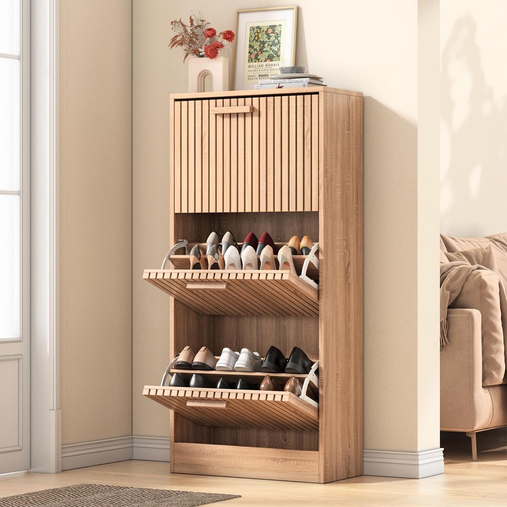 Schuhschrank schmal, Freistehender aus Holz mit 2 Produktbild 