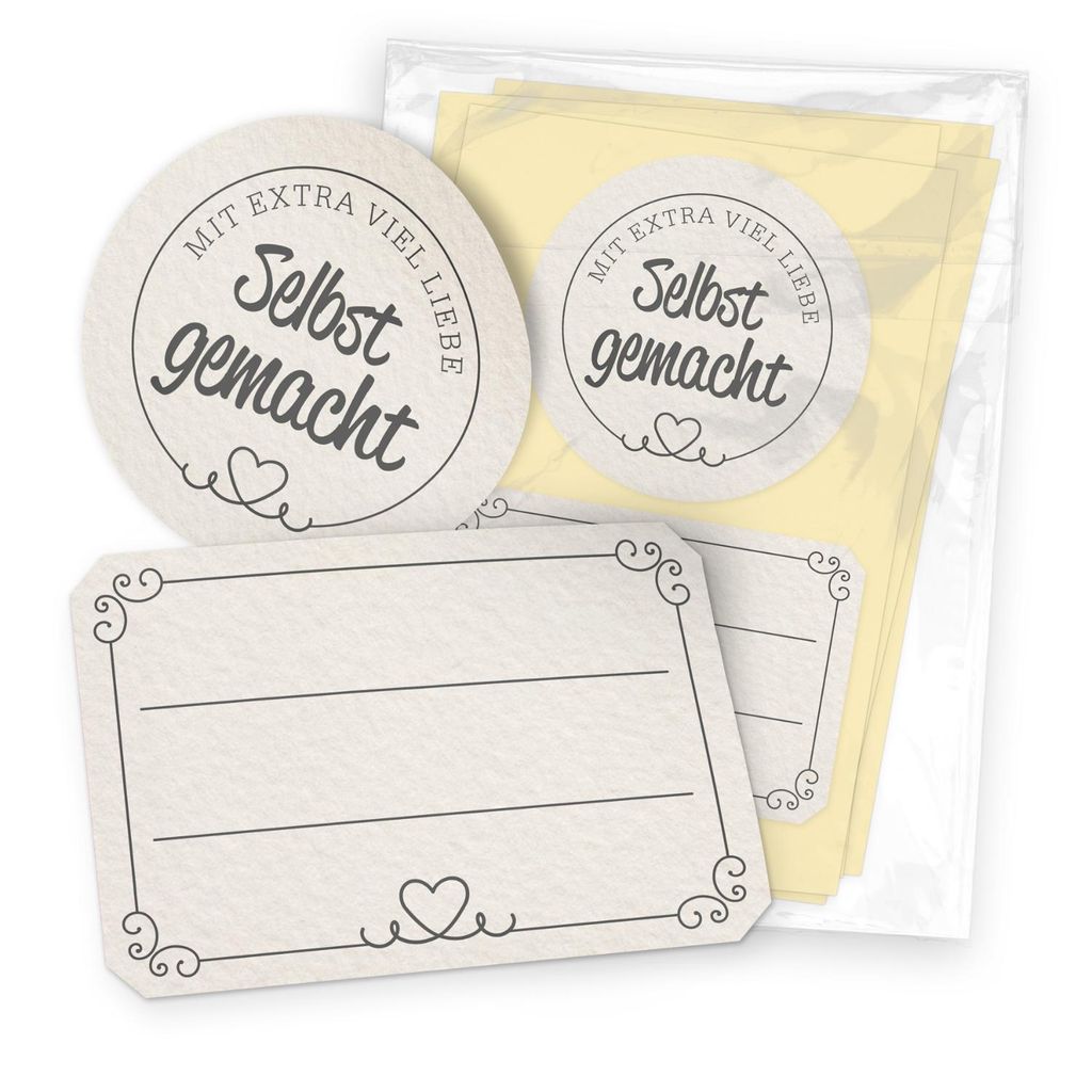 itenga Set 10 Marmeladengläser rund 212ml mit Sticker zum Produktbild 3