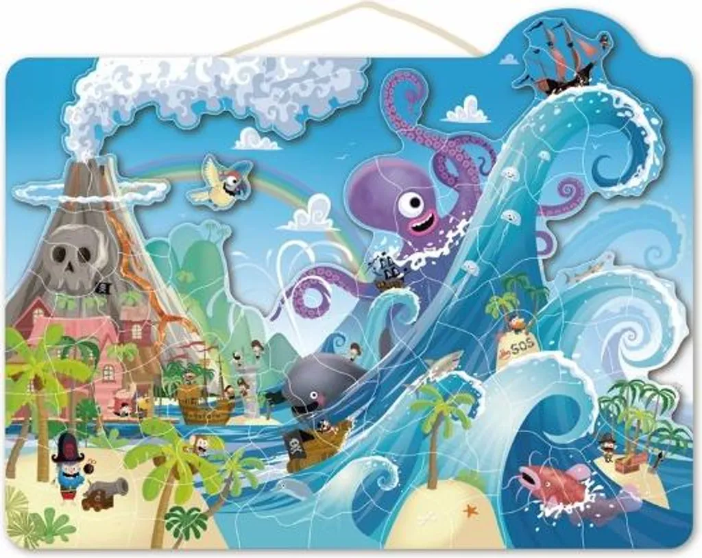 Puzzle Pirate Magnétique 100 Pièces Speedy Monkey - Format Large 42x33 cm