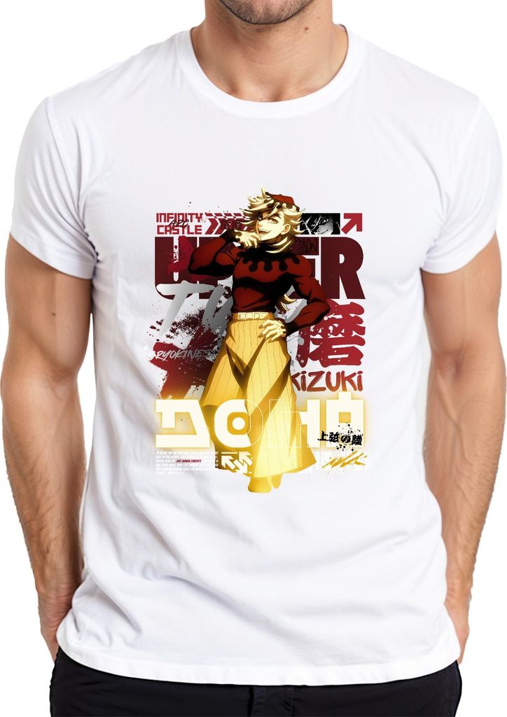 Kizuki Anime Charakter Clown Gelbe Hose Japan Y2K Streetwear Grunge Geschenk Herren T-Shirt, Weiß, S