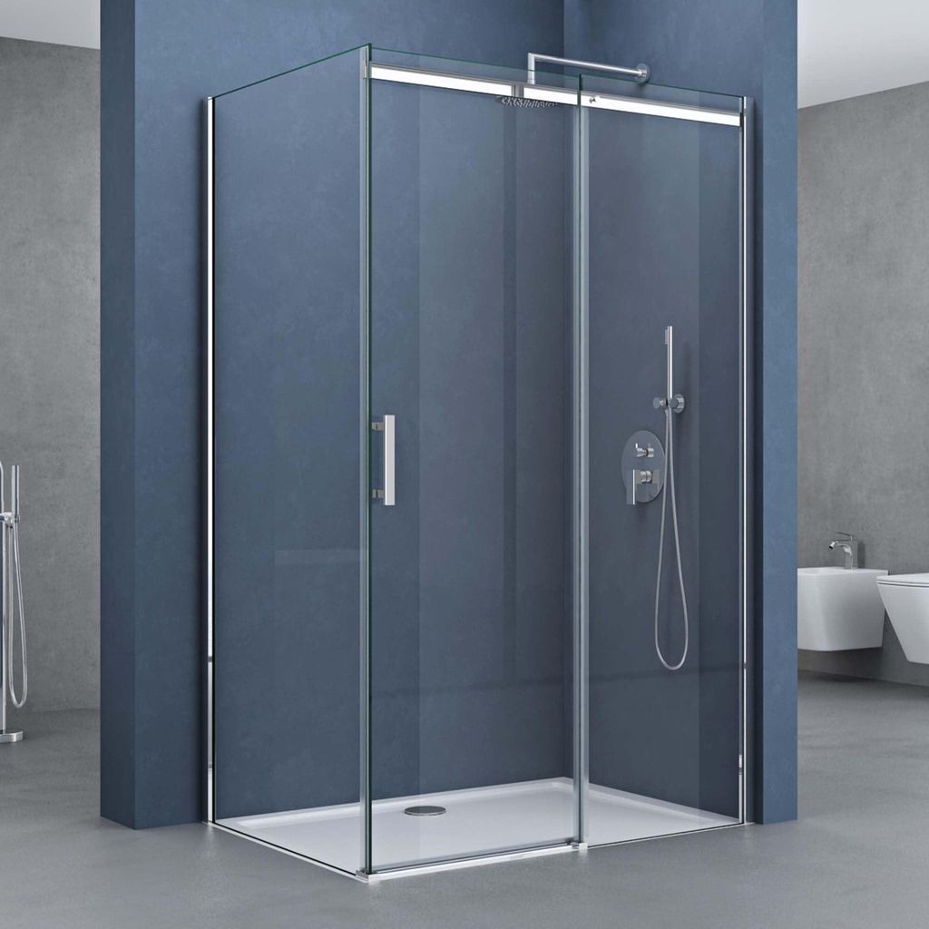 doporro Box Doccia Angolare con Porta Scorrevole Vetro 8 mm Immagine del prodotto 